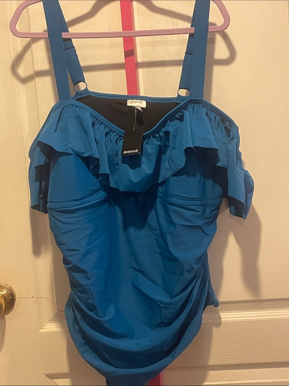 Avenue Teal Blue Ruffle-Front Camisole